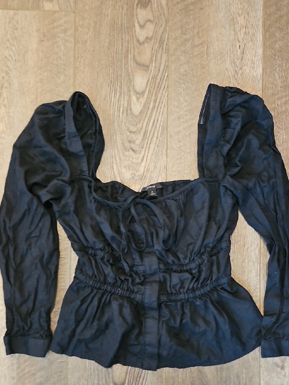 J Crew Cinched Waist Top in Herringbone Cotton - Size 6 - Picture 4 of 7